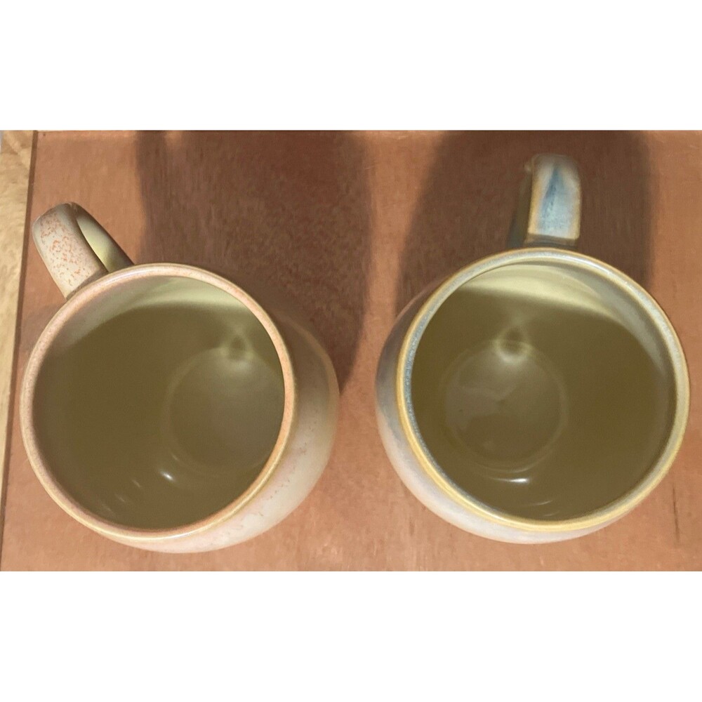2 Ceramic urban Pottery Cabin style Coffee Mugs 12-16 oz Drip Glaze - Picture 14 of 16